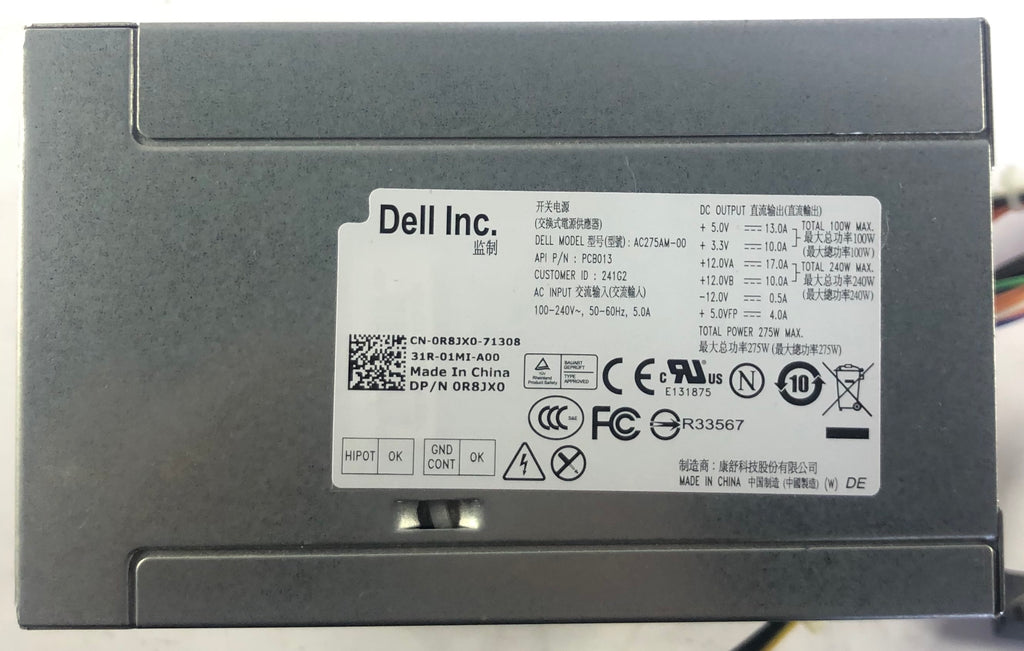 Dell OptiPlex 3010 Desktop AC275AM00 275W Power Supply R8JX0