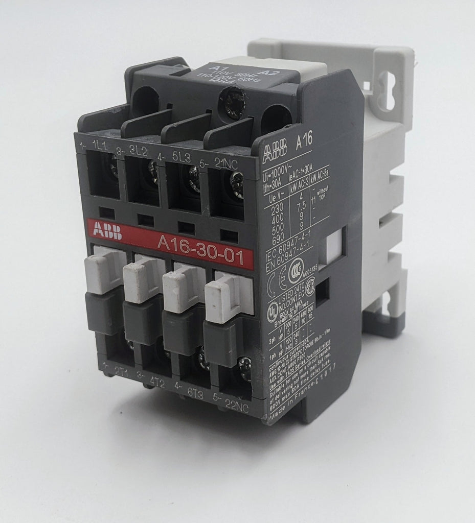 Contacteur De Puissance ABB A16-30-01 3NO + 1NC - 30A 230V AC - Raccordement à Vis Pour Circuits électriques - 10