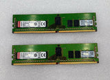 Lot of 2 Kingston KSM24RD8/16MEI 16GB PC4-2400T ECC RDIMM Memory