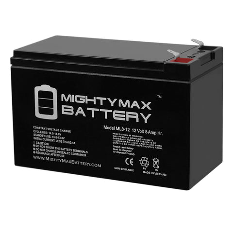 Mighty Max ML8-12 12V 8Ah Sealed Lead Acid Rechargeable Battery