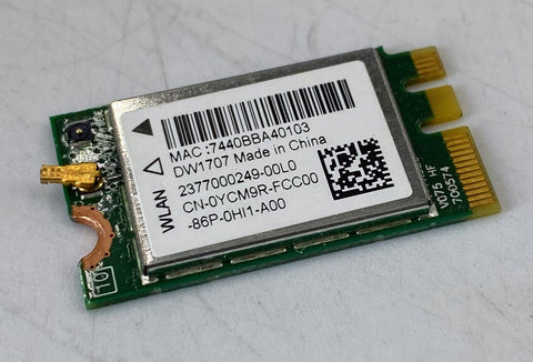 Dell Wireless DW1707 YCM9R WiFi Bluetooth 4.0 NGFF Card