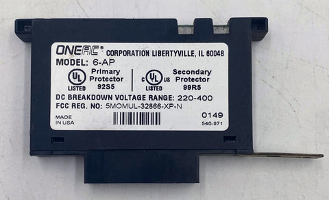 ONEAC 6-AP 250V Line Protector, Analog Black for Communication Lines