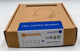 Arama A800 Call Center Headset with Noise-Canceling Microphone, 3.5mm Jack