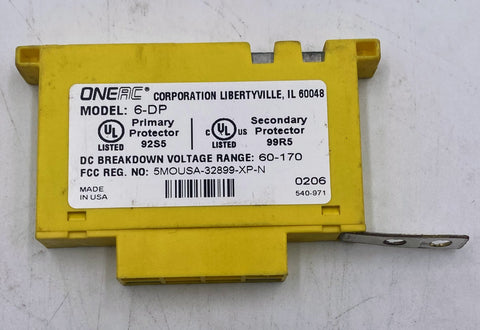 ONEAC 6-DP Line Protector 75V Digital Yellow