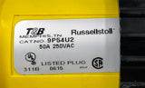 Russellstoll 9P54U2 250V Male Plug, 50A, 9C54U2/C75 250V Female Plug