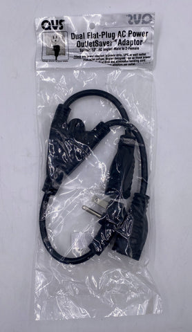 QVS PPRT-ADPT2 OutletSaver 90-Degree Flat-Plug AC Power Splitter