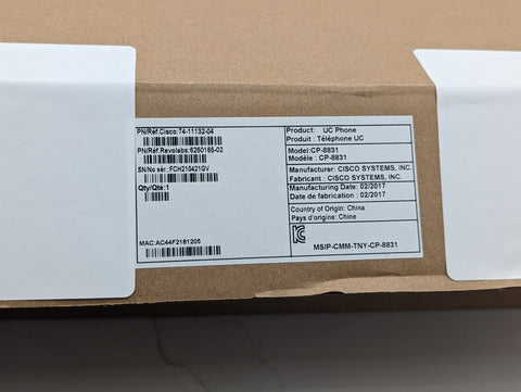 Cisco IP Conference Phone Base & Control Unit- CP-8831-K9