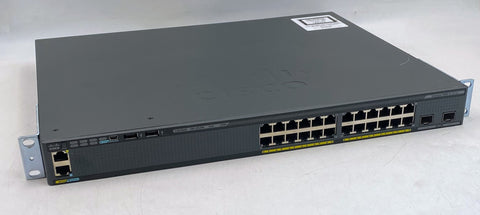 Cisco WS-C2960X-24PD-L 24-Port Gigabit Ethernet PoE+ 2 SFP+ Network Switch