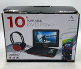 Ematic EPD116RD 10" Portable DVD Player w/ Headrest & Headset, Black