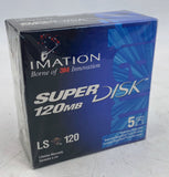 Imation SuperDisk 120MB LS-120 3.5" Diskettes, 5-Pack