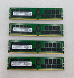 Lot of 4 Micron MTA36ASF4G72PZ-3G2R1UI 32GB PC4-3200AA ECC RDIMM Memory
