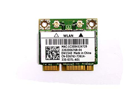 3676J - Dell Wireless 1540 DW1540 WiFi 802.11 a/b/g/n Half-Height Mini-PCI Express Card - 3676J