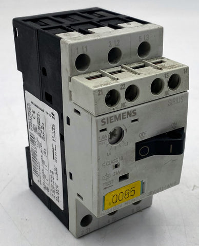 Siemens Circuit Breaker 3RV1011-1AA10, 1.1-1.6A, Class 10