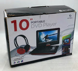 Ematic EPD116RD 10" Portable DVD Player w/ Headrest & Headset, Black