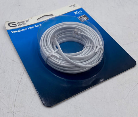 Commercial Electric 25' White Telephone Line Cord 187 503