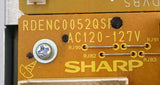 SHARP RDENC0052QSPZ Low Voltage Power Supply w/ High Voltage Board RDENU0058QSPZ