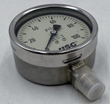 US Gauge PSI Gauge, Pressure Gauge 0-100 PSI