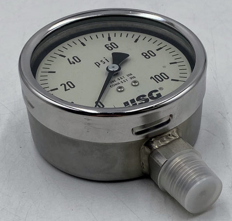 US Gauge PSI Gauge, Pressure Gauge 0-100 PSI