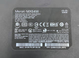 Cisco Meraki MX64W UNCLAIMED Wireless Network Security Appliance 600-32015-D