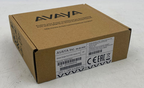 Avaya Global Single Port PoE Injector Kit 700512602
