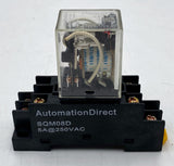 Automation Direct QM2N1-A120 Relay, DPDT, 5A, 120VAC w/ SQM08D Socket Mount