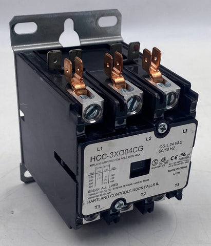 Hartland Controls 3-Pole Contactor HCC-3XQ04CG 40A 24VAC 50/60Hz