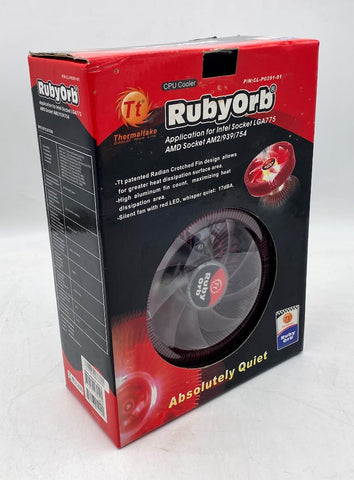 Thermaltake Ruby Orb CL-P0391-01 CPU Cooler, Heatsink and Fan, Ruby LED, LGA775
