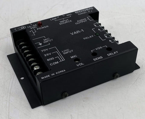 Bogen VAR-1, Voice-Activated Relay, Adjustable, Microphone/Line Inputs