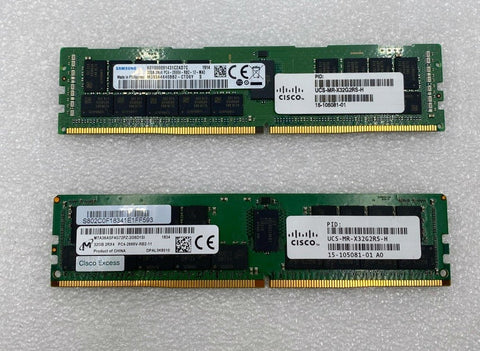 Lot of 20 Mixed Brand UCS-MR-X32G2RS-H 32GB PC4-2666V RDIMM Memory
