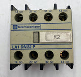 Telemecanique Auxiliary Contact Block LA1 DN22 P, 2NO/2NC