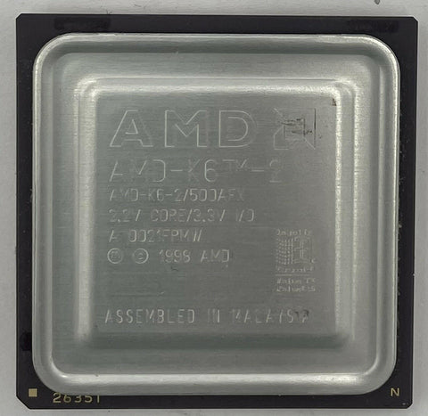 AMD K6-2 500 MHz Desktop CPU Processor- AMD-K6-2/500AFX - Very Good