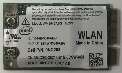 Dell Latitude D630 Laptop WM3945ABG Wireless Network Adapter- NC293 - Very Good