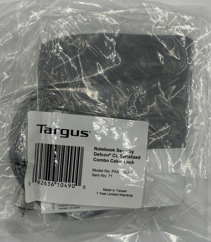 Targus PA410S Defcon CL T-Lock Serialized Combo Cable Lock