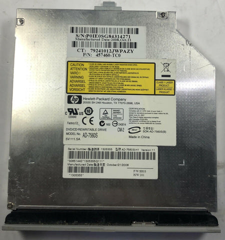 HP Pavilion Dv7-1000 Laptop AD-7560S DVD/CD Rewritable Drive- 480458-001 - Very Good
