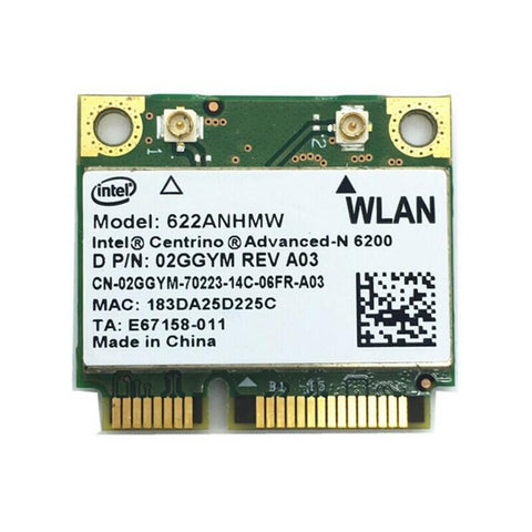 Intel WiFi Link 6200 Centrino Advanced-N 6200 Wireless Card- 02GGYM - Very Good