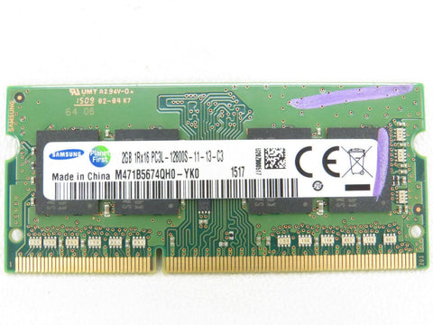 Samsung M471B5674QH0-YK0 2GB DDR3 Laptop RAM Memory - Very Good