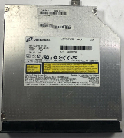 Toshiba Satellite M35X Laptop GCC-4243N CD-RW/ DVD Drive- K000015800 - Very Good