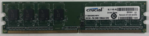Crucial CT12864AA800.M8FH 1GB DDR2 Desktop RAM Memory - Very Good