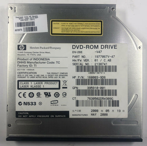 HP ProLiant DL360 G5 Server DV-28E DVD-ROM Drive- 397928-001 - Very Good