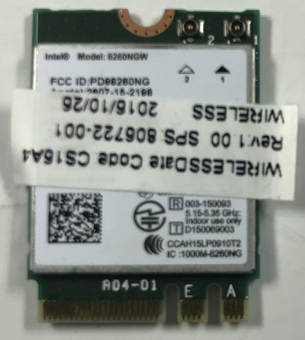HP EliteBook 840 G3 Laptop 8260NGW Dual Band Wireless-AC Card- 806722-001 - Very Good
