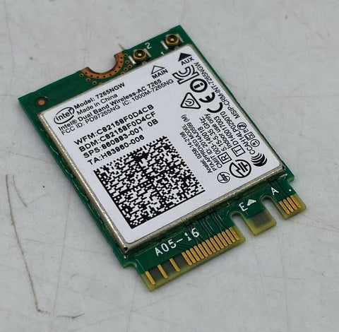 HP Wireless AC 7265NGW WiFi + Bluetooth 4.2 Card 860883-001 - Very Good