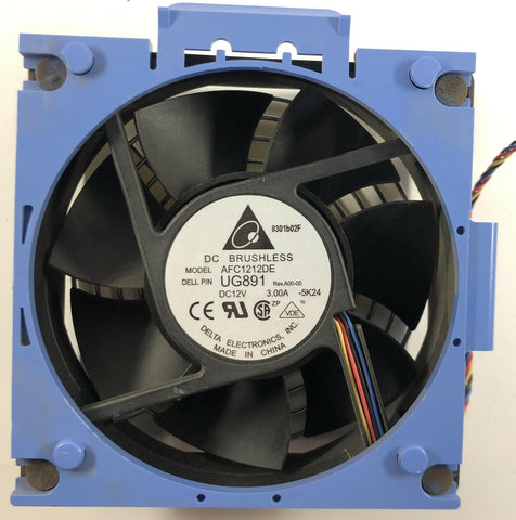 Dell PowerEdge T300 Server AFC1212DE Cooling Fan Assembly & Bracket- UG891 - Very Good