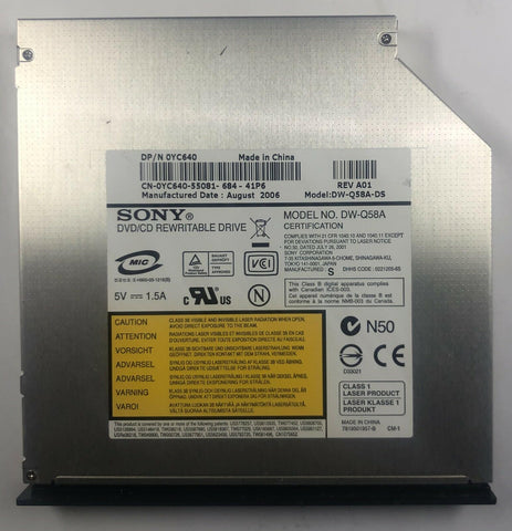 Dell Inspiron E1705 Laptop DW-Q58A DVD/CD Rewritable Drive- YC640 - Very Good