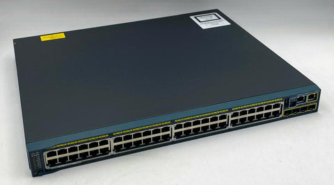 Cisco WS-C2960S-48FPS-L, 48GE PoE+ 740W, 4xSFP Switch - Very Good
