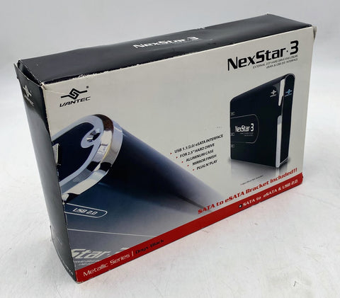 Vantec NexStar 3 2.5" External Hard Drive Enclosure, NST-260SU-BK, Onyx Black