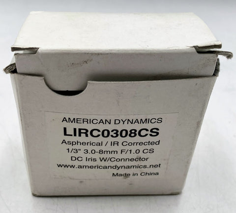 American Dynamics LIRC0308CS Varifocal IR Corrected Lens 3-8mm