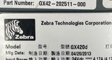 Zebra Technologies GX420d Thermal Barcode Printer- GX42-202511-000