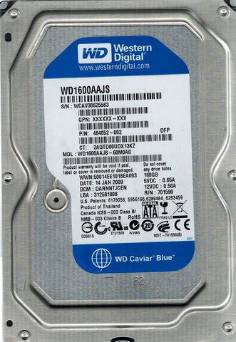 Western Digital 160GB SATA Desktop Hard Drive- WD1600AAJS-60M0A0