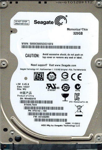 Seagate Momentus Thin 320 GB Laptop Hard Drive- ST320LT020