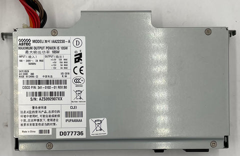 Cisco 2801 Integrated AA22230-A 105W Power Supply- 341-0102-01